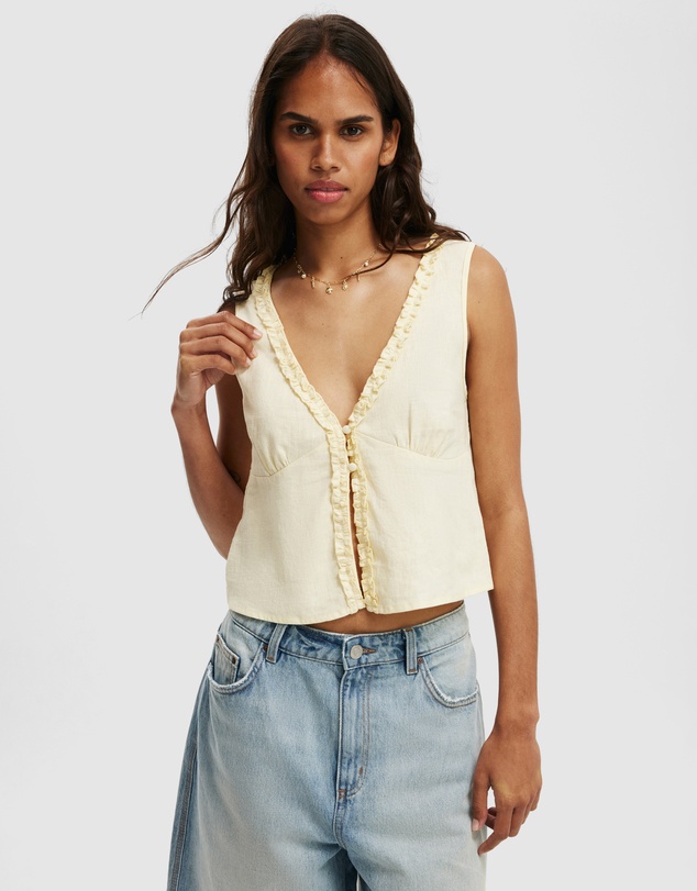 Cotton On - Haven Ruffle Button Through Cami