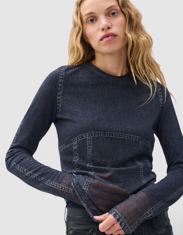 rag & bone - rb Miramar Mesh Long Sleeve Tee
