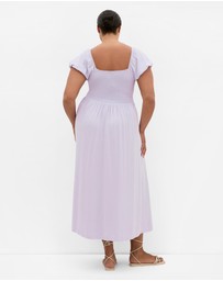 City Chic - Plus size Abbie Short Sleeve Maxi Dress - lilac