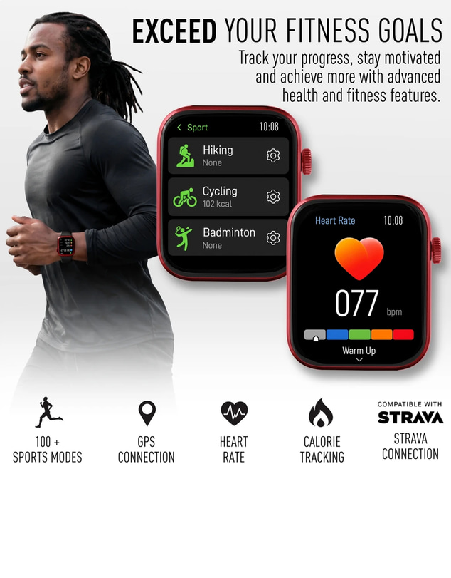 Reflex Active - Reflex Active SERIES Spectra AMOLED Smart Watch Black Red