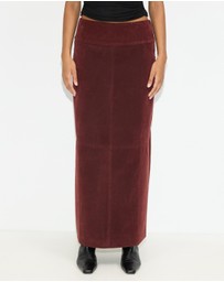 Dazie - Bailey Faux Suede Midi Skirt