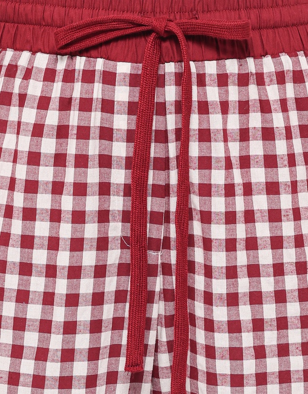 Petal & Pup - Lawson Track Pants - Burgundy Gingham