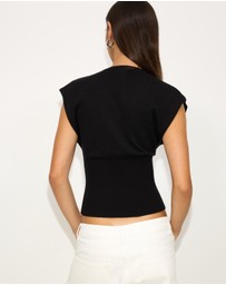 Dazie - Nyla Cinched Waist Knit Vest