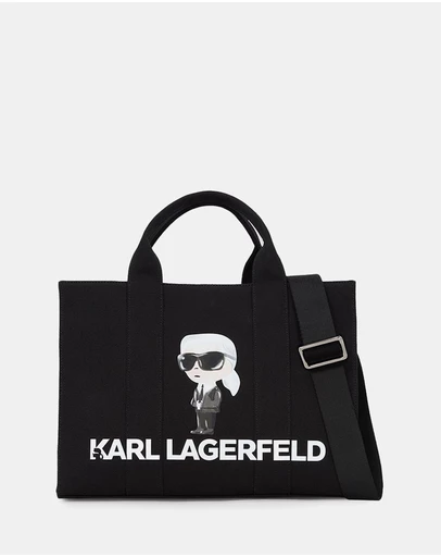 Karl Lagerfeld - Ikon Karl Aquarelle Canvas Tote Bag