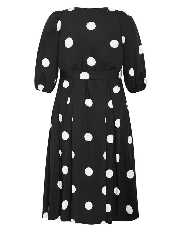 City Chic - Kaiya Spot Belted Cotton Dress