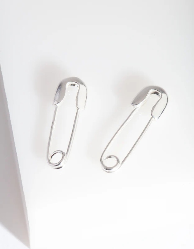 Lovisa - Sterling Silver Safety Pin Earrings