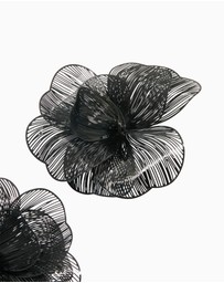 Lovisa - Black Coated Metal Laser Cut Full Flower Earrings
