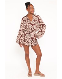 Petal & Pup - Tansy Playsuit - Brown Floral