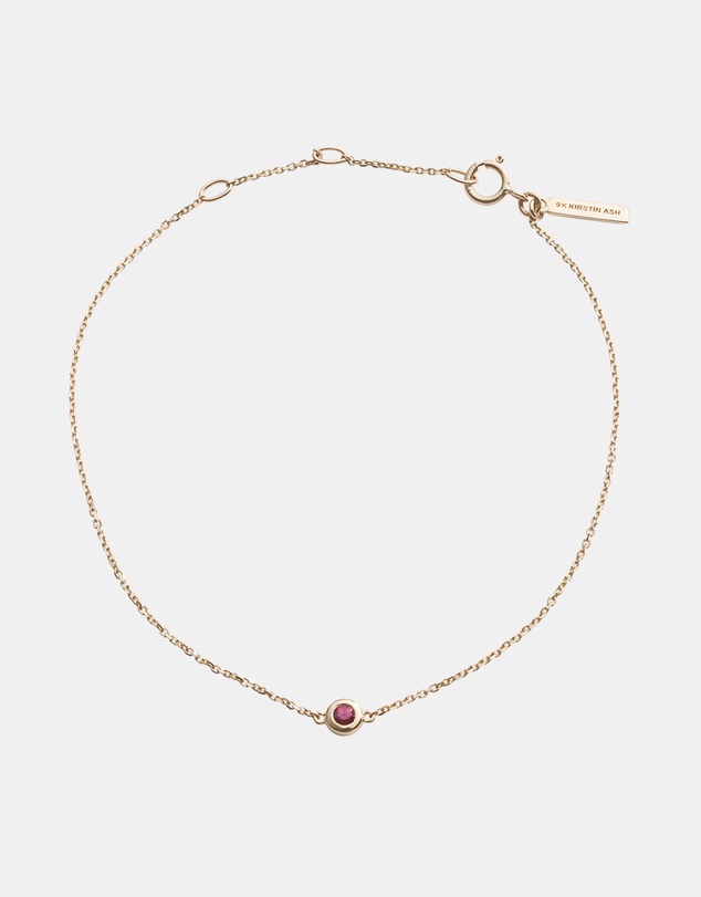 Kirstin Ash - Petite Birthstone Bracelet July Ruby