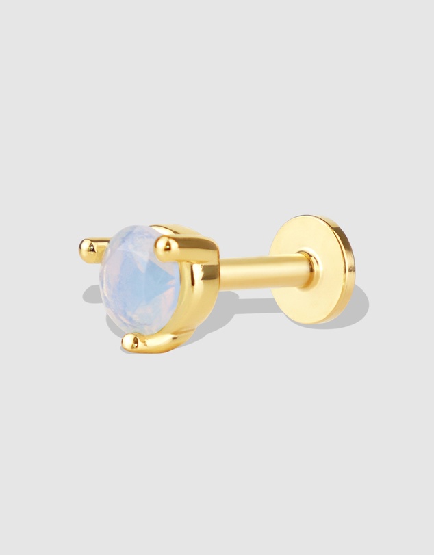 Wanderlust + Co - Birthstone Gold Flat Back Earring - Oct