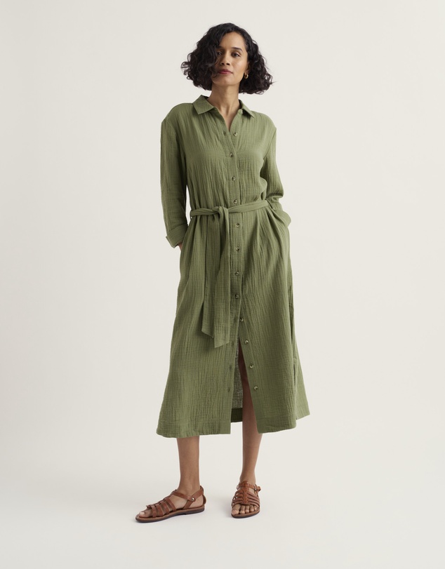 Seasalt - Whitsand Cove Midi Shirt Dress in GOTS Organic Cotton