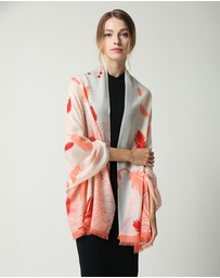 Ozwear Connection Uggs - Ugg 100% Australian Merino Wool Scarf Cream and Coral