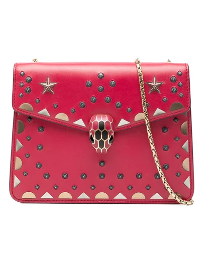 Pre-Loved by Azura Reborn - Pre-Loved Small Studded Leather Laser Cut Square Serpenti Forever Chain Crossbody