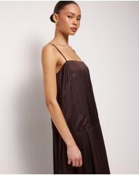 AERE - Esti Pleated Hem Midi Dress