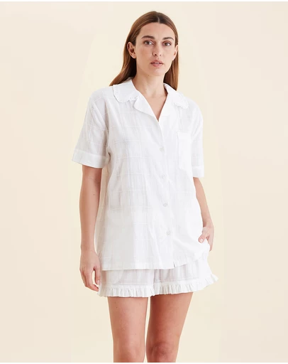 Papinelle - Ivy Organic Cotton Frill Short Sleeve Boxer PJ Set