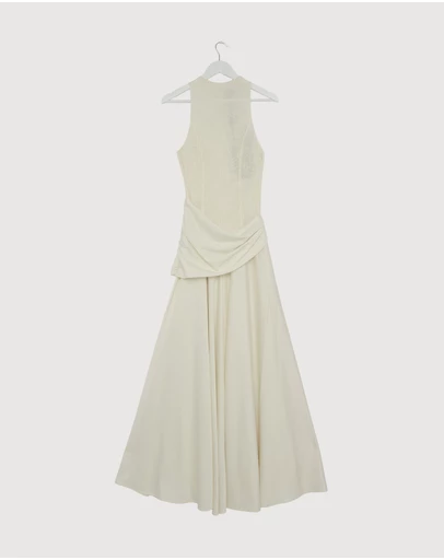Revibe - Repaired CHANCERY Layla High Neck Lace Panelled Maxi Dress - AU 8