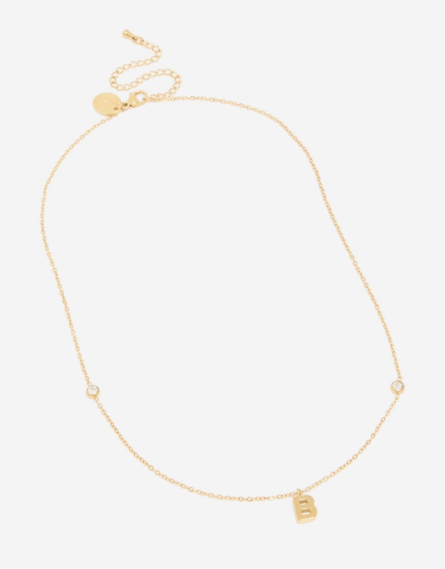 Lovisa - Waterproof Gold Plated Stainless Steel Letter B Dainty Pendant Necklace