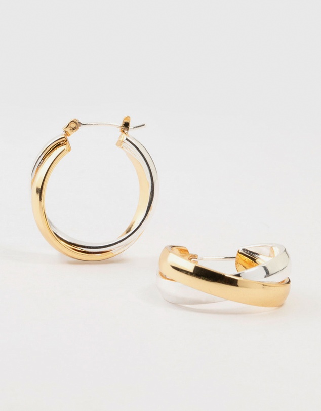 Lovisa - Mixed Metals Twisted Hoop Earrings