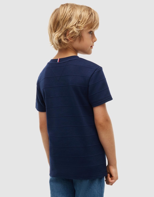 Tommy Hilfiger - Jacquard Stripe Flag Embroidery T-Shirt - Kids