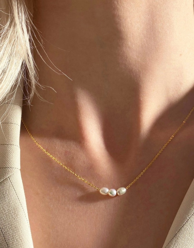 SAINT VALENTINE - Mini Pearl Necklace - Gold