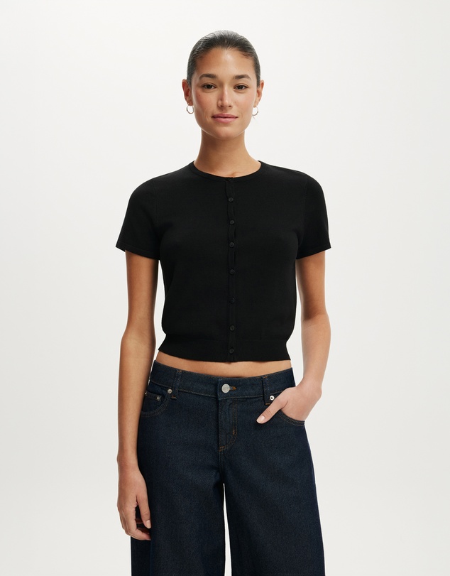 Cotton On - Cap Sleeve Crew Cardigan