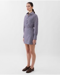 Farage - Chambray Stripe Mini Skirt