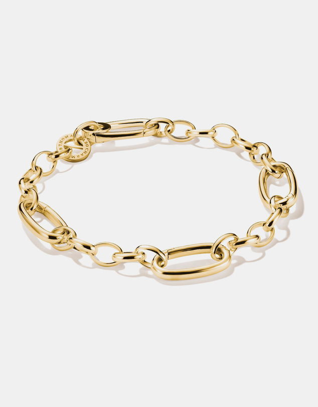 THOMAS SABO - Gold-Tone Stainless Steel Charm Club Bracelet with 3 Connect Links