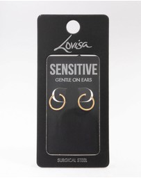 Lovisa - Gold Plated Surgical Steel Sleeper Hoop Earrings 10mm