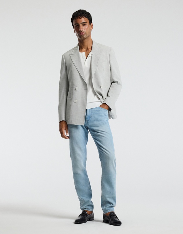 Calibre - Tech Seersucker Double Breasted Blazer Silver