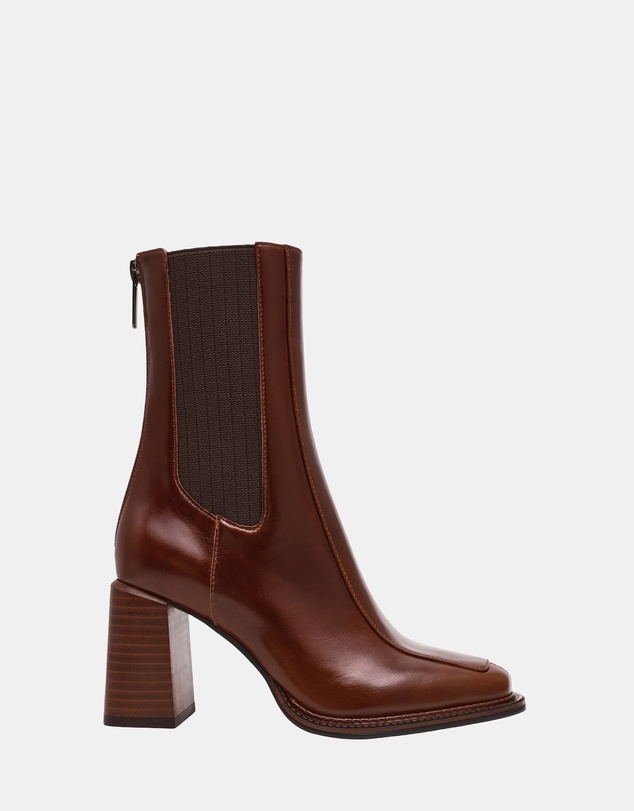 Steve Madden - Downtown Brown Leather Booties
