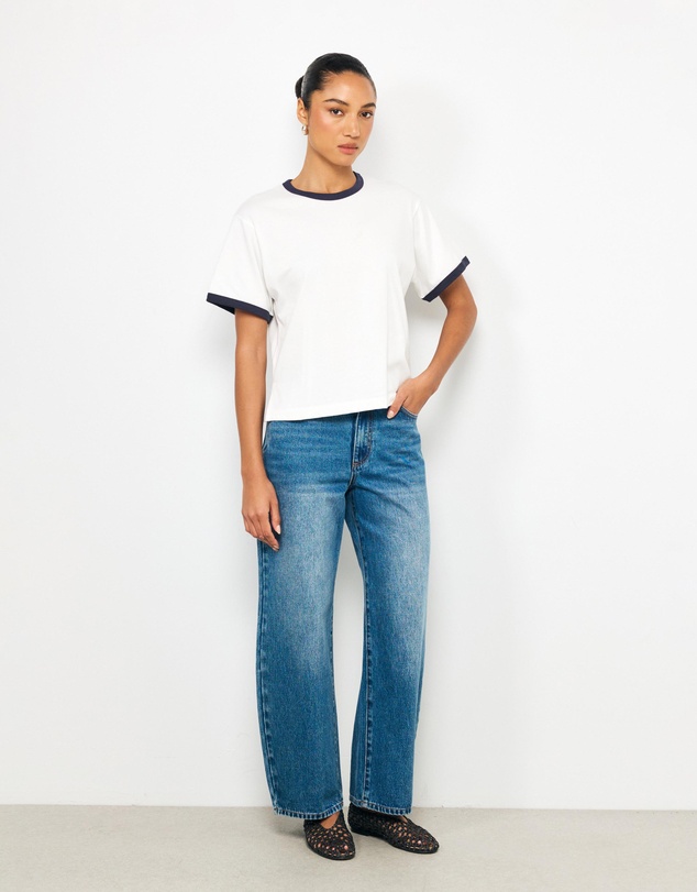 AERE - Ciara Contrast Boxy T-Shirt
