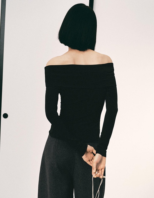 M.N.G - Strapless T-Shirt With Metallic Detail