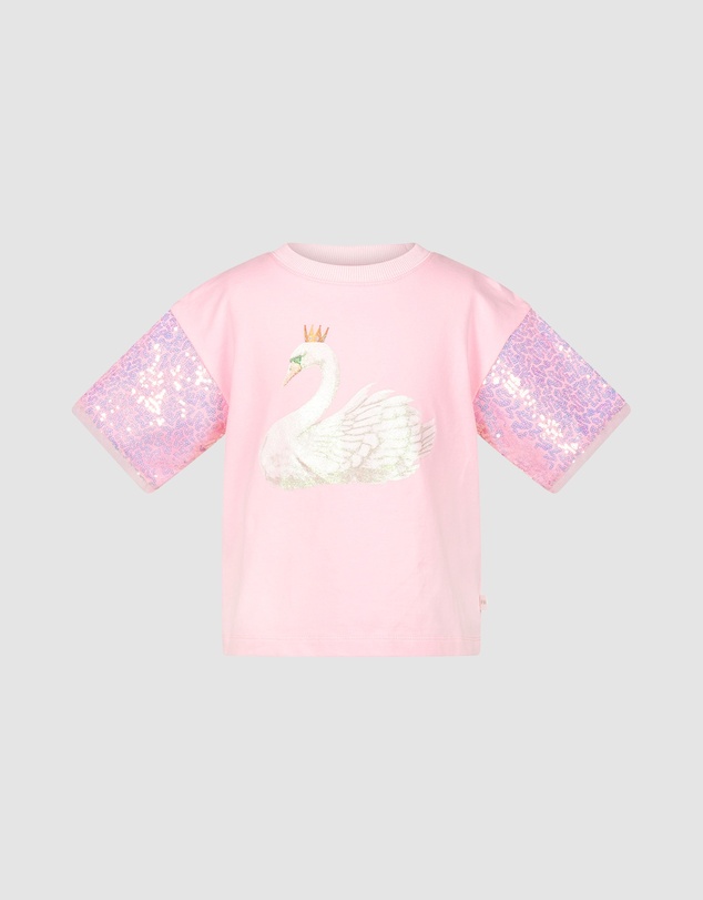 Fleur Harris - 'Heirloom Treasures' Glimmer Swan Tee in Pink