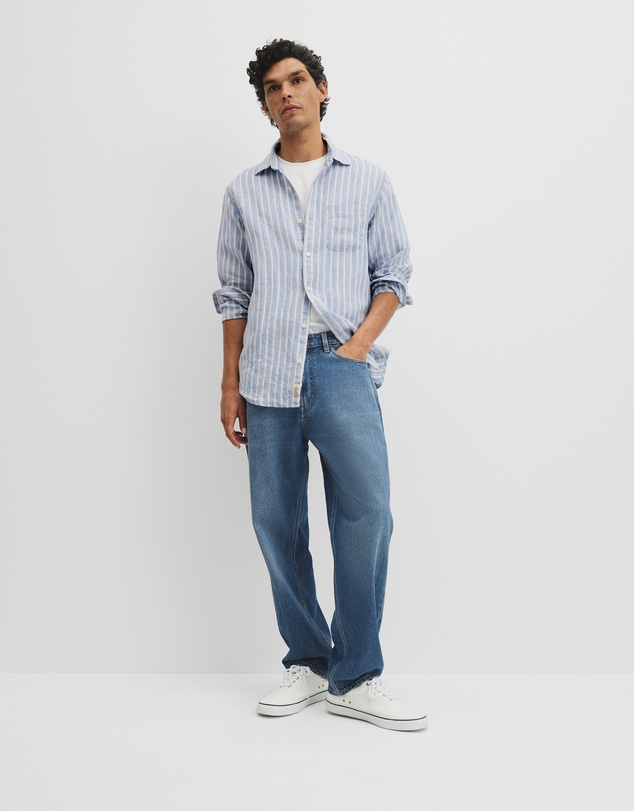Country Road - Regular Fit Linen Stripe Shirt