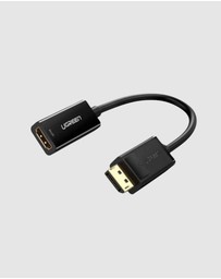 Ugreen - UGREEN DisplayPort to HDMI Converter 4K UHD 30Hz Adapter with Gold Plated Connectors Black