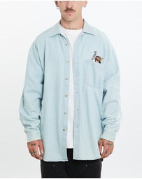 Vintage by The Real Deal - Pre Loved - Vintage 1998 Looney Tunes Cartoon Cartoon Denim Button Up Shirt