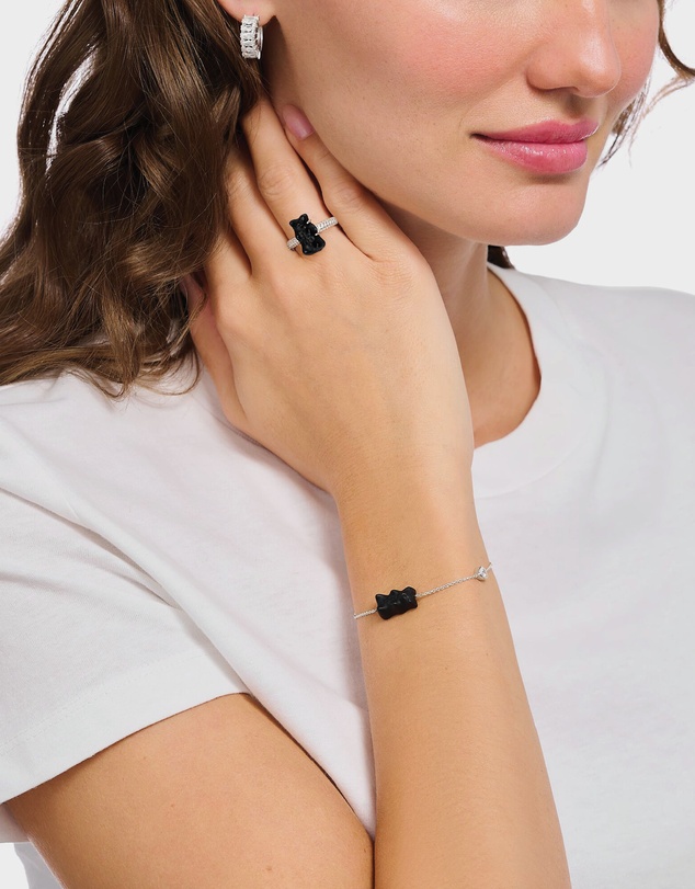 THOMAS SABO - Bracelet with black Goldbear, freshwater pearl & zirconia
