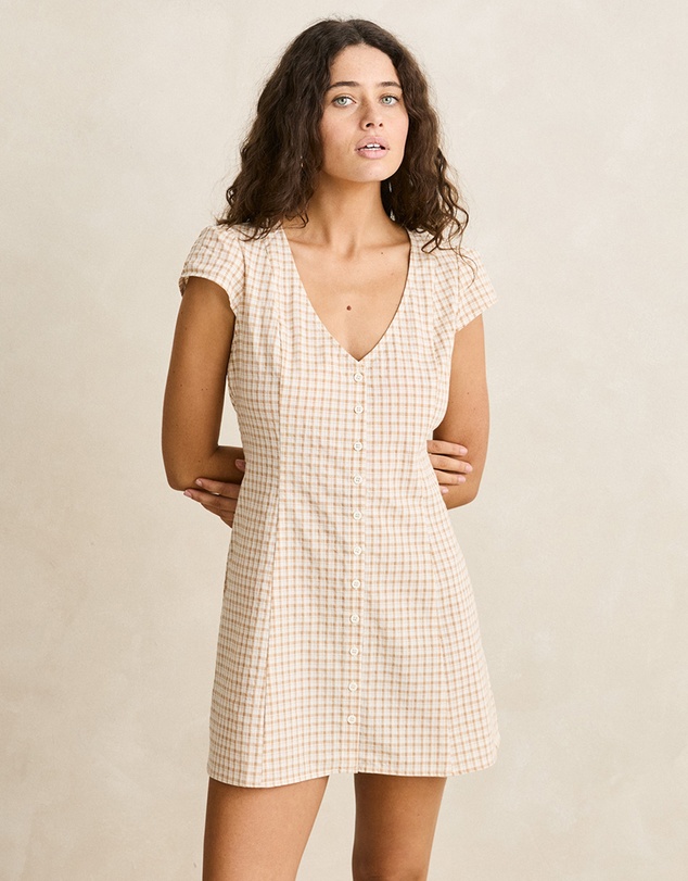 Rhythm - London Check Cap Sleeve Mini Dress