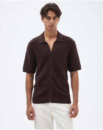 AERE - Organic Cotton Zip Knit Shirt