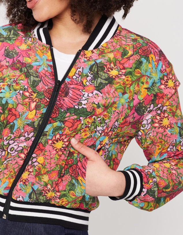 The Social Outfit - Fairfield Bloom Silk Aviator Jacket