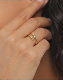 Elli Jewelry - Ring Everday 925 Sterling Silver Gold-Plated