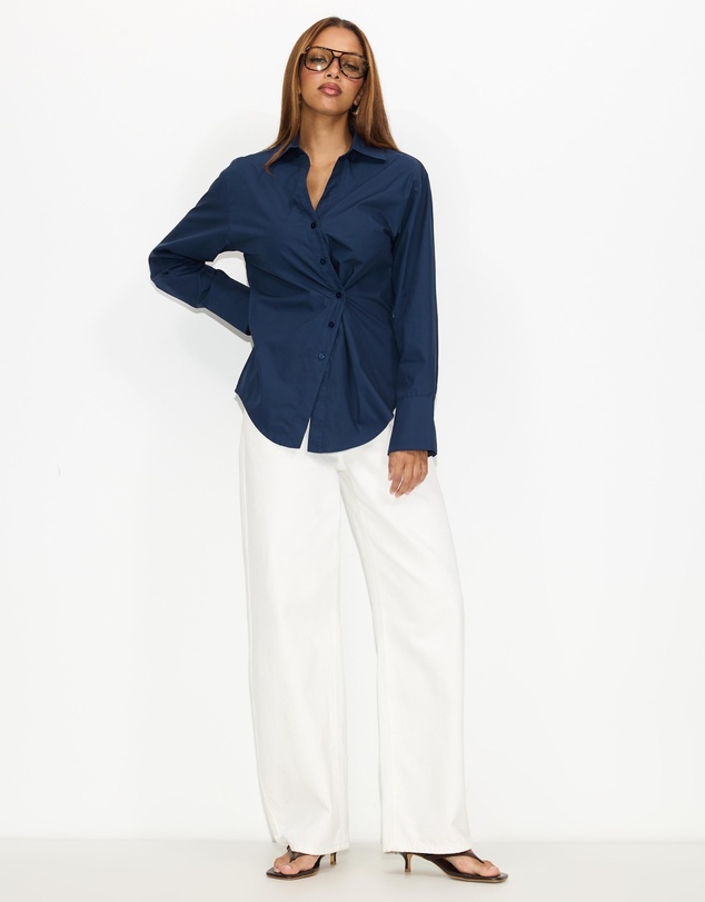 Dazie - Em Asymmetrical Button Up Shirt