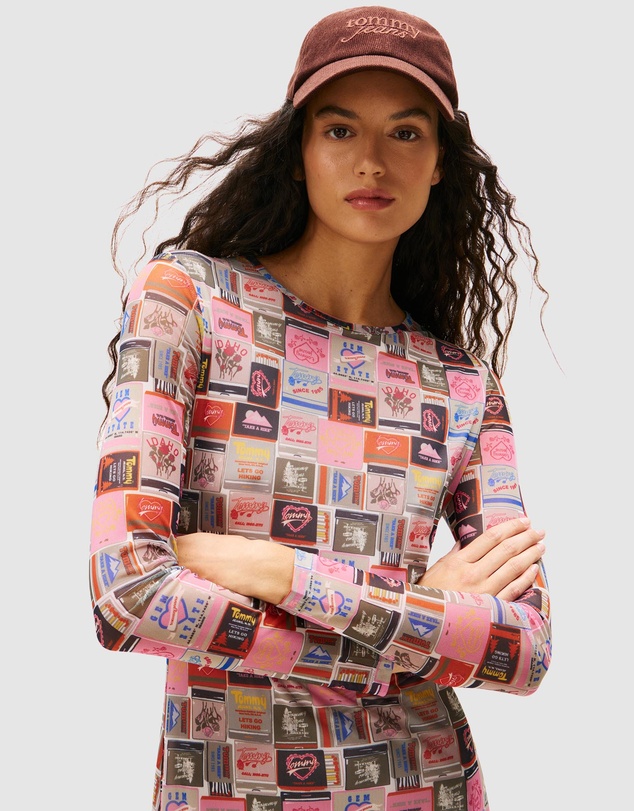 Tommy Jeans - Allover Print Mesh Midi Dress