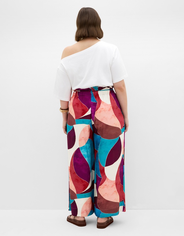 City Chic - Plus size Lexi Geometric Print Wide Leg Pant - purple
