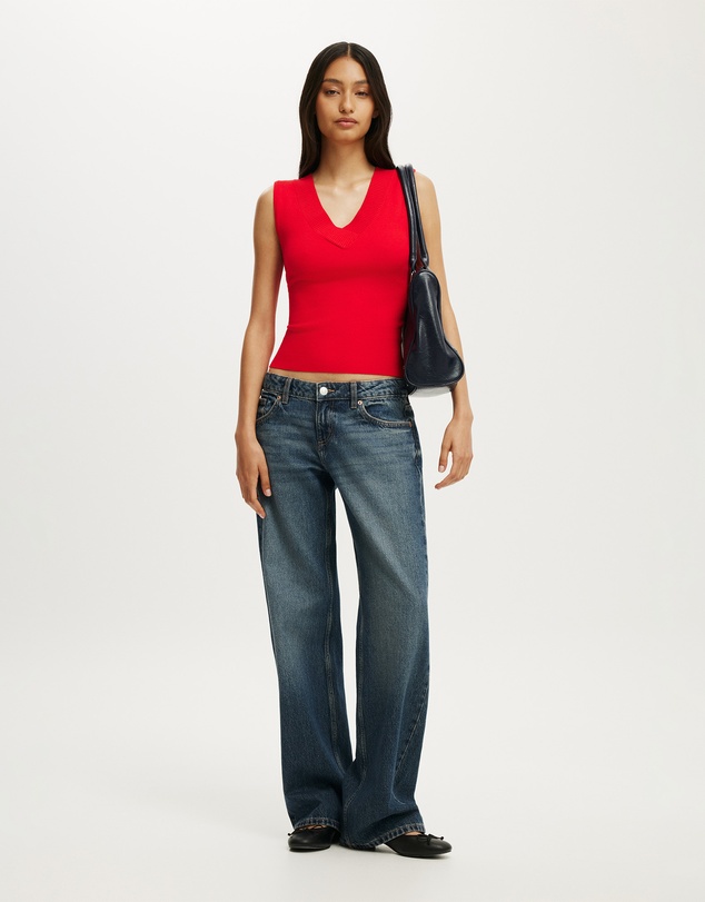 Cotton On - Double Knit V Neck Tank