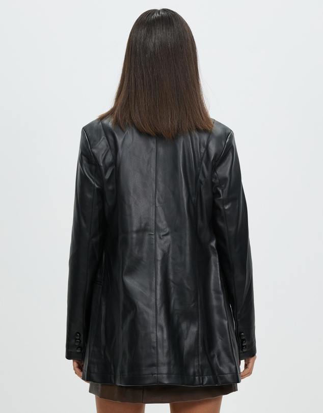 Atmos&Here - Kendal Double Breasted PU Blazer