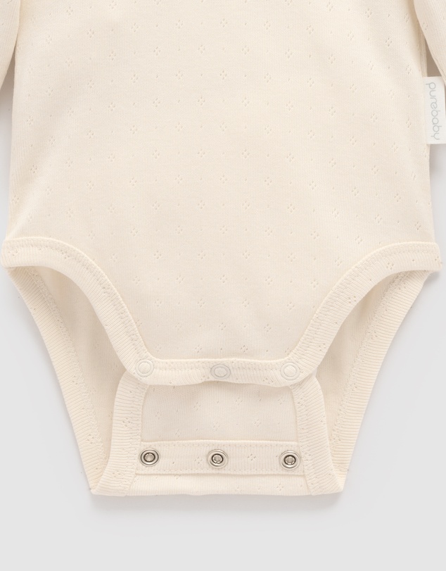 Purebaby - Ruffle Pointelle Bodysuit -Kids-Babies