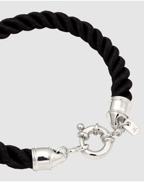 Kuzzoi - ICONIC EXCLUSIVE - Bracelet Male Cord Black 925 Sterling Silver