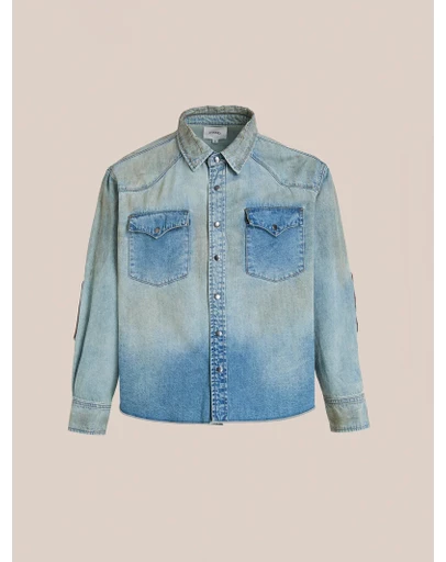 Found - Denim Western Snap Button Shirt