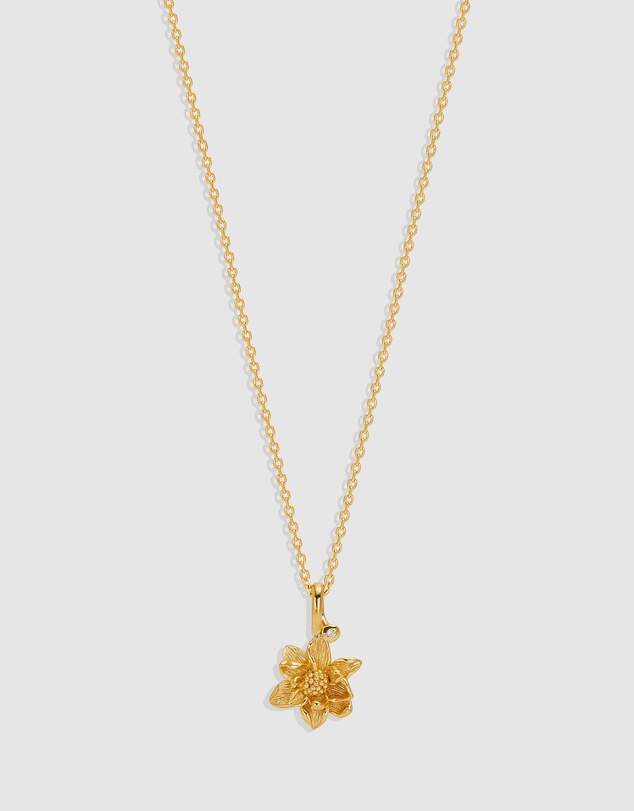By Charlotte - Water Lily July Birth Flower Necklace